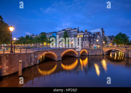 Keizersgracht Kanal in Amsterdam, Niederlande Stockfoto