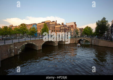 Keizersgracht Kanal in Amsterdam, Niederlande Stockfoto