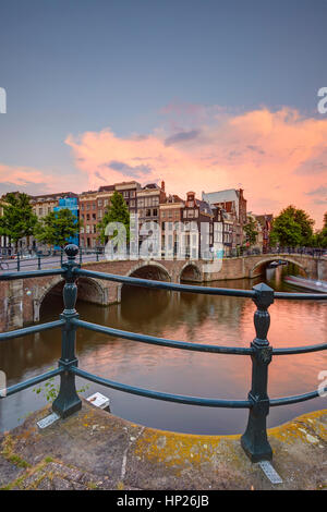 Keizersgracht Kanal in Amsterdam, Niederlande Stockfoto