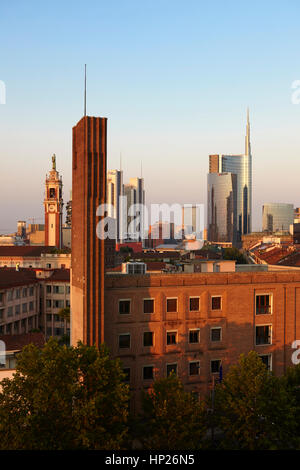 Blick auf Unicredit Tower in Porta Nuova Bezirk, Mailand, Italien Stockfoto