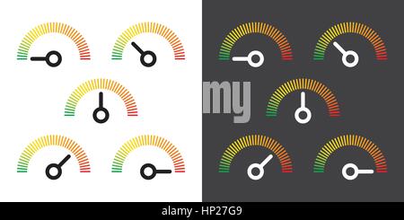 m Zeichen Infografik messen Element von Grün zu rot Vektor-illustration Stock Vektor