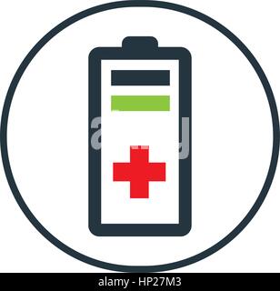 Batterie mit rot Plus Icon Design Stock Vektor