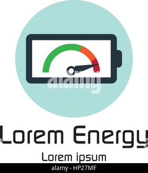 Langlebige Batterie-Logo-Design-Konzept. Stock Vektor