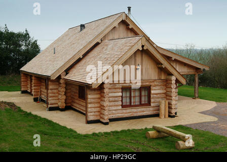 Ein Blockhaus in der Nähe von Taunton, Somerset, Großbritannien Stockfoto