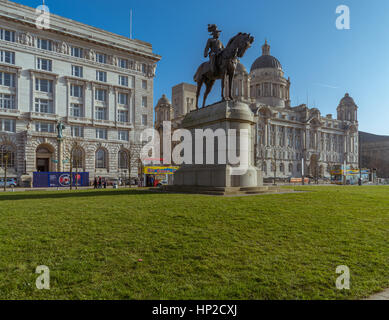 Die Hafen-Skyline am Albert Dock in Liverpool Stockfoto