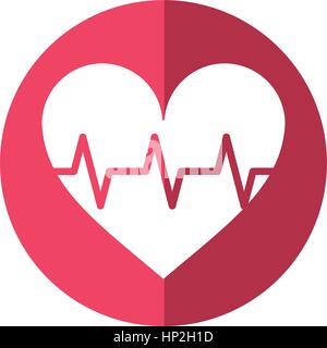 Herz Puls Rhythmus Cardio Schatten Vektor Illustration Eps 10 Stock Vektor