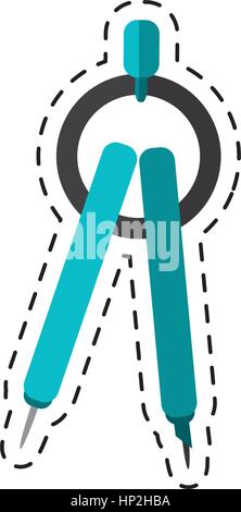 Cartoon Kompass Geometrie Zeichenschule Stock Vektor