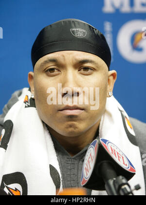 Pittsburgh Steelers Hines Ward an Superschüssel Medientag im Cowboys Stadium am 1. Februar 2011 in Pferde, Texas. Foto von Francis Specker Stockfoto