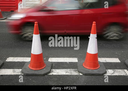 Road-Kegel im Bereich von Baustellen. Stockfoto