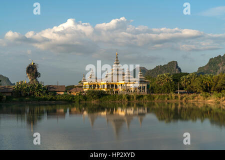 Kyauk Ka Lat Pagode, Hpa-an, Myanmar, Asien |  Kyauk Kalat Pagode, Hpa-an, Myanmar, Asien Stockfoto