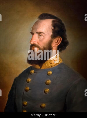 Stonewall Jackson. Porträt der Konföderierten Armee General Thomas Jonathan "Stonewall" Jackson (1824-1863) von J W König, Öl auf Leinwand, 1864 Stockfoto