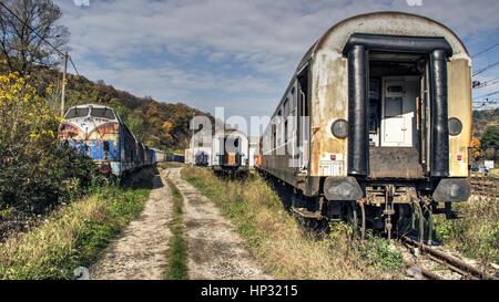 Belgrad, Serbien - einem verlassenen Bahnhof Stockfoto