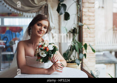 Braut Hochzeitstag am besten in meinem Leben. Stockfoto