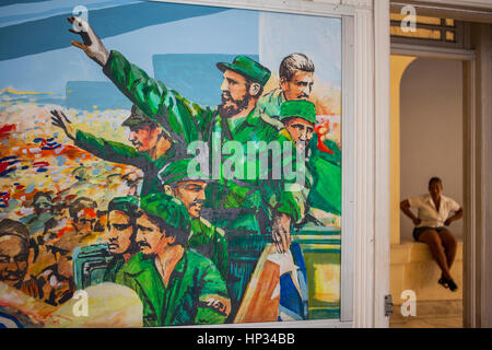 Wandgemälde im Museum der Revolution (Museo De La Revolucion). La Habana, Kuba. Stockfoto