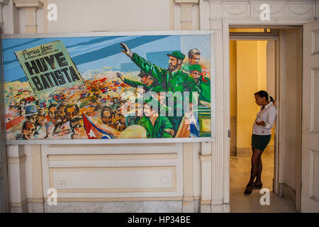 Wandgemälde im Museum der Revolution (Museo De La Revolucion). La Habana, Kuba. Stockfoto