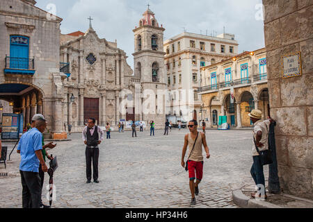 Dom, Cathedral Square, die Altstadt von Havanna, Habana Vieja, La Habana, Kuba Stockfoto