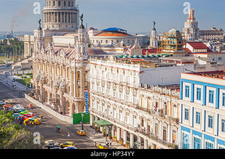 Blick auf Paseo Marti oder Paseo Prado, La Habana Vieja, La Habana, Kuba Stockfoto