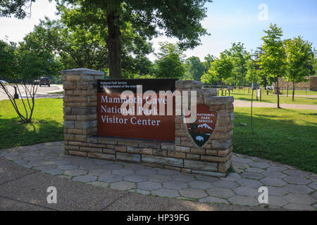 Melden Sie sich für den Besucher Zentrum der Mammoth Cave National Park Stockfoto