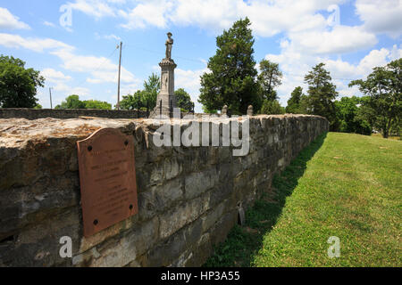 Massengrab für gefallene konföderierte Soldaten am Perryfield Battlefield State Historic Site Stockfoto