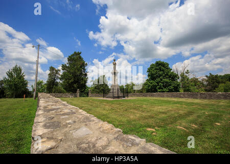 Massengrab für gefallene konföderierte Soldaten am Perryfield Battlefield State Historic Site Stockfoto