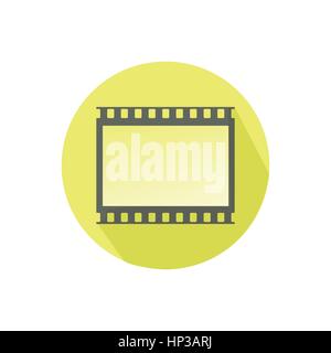 Film-Frame. auf einem weißen Hintergrund in einem hellen Kreis. Trendige Wohnung Stil für Grafik-Design, Logos, Website, social-Media, mobile Anwendungen Stock Vektor