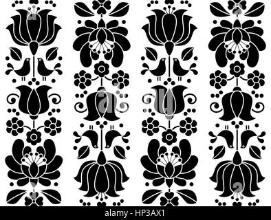 Nahtlose Blumenmuster - Kalocsa Stickereien - traditionelle folk Design aus Ungarn Stock Vektor