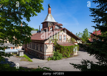 Verlassene Brauerei Gebäude in Cesis, Lettland. Stockfoto