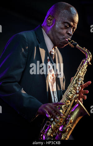 Moskau, Russland - 5. Juni 2016: Legendäre amerikanische Funk und Soul jazz-Saxophonist Maceo Parker auf dem 13. Usadba JAZZ-Festival auf dem Museu führt Stockfoto