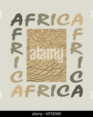 Afrika - Hintergrund mit Text und Textur Elefant Stock Vektor