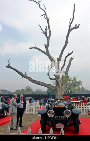 Delhi, Indien. 17. Februar 2017. Oldtimer auf dem Display an 21 Gun Salute internationale Oldtimer-Rallye & Concours Show 2017 in India Gate in Neu-Delhi am Freitag. Foto von Shrikant Singh. Bildnachweis: Shrikant Singh/Pacific Press/Alamy Live-Nachrichten Stockfoto