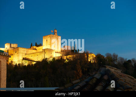 Torre De La Vela Alhambra de Granada (UNESCO-Welterbe, 1984), Granada, Andalusien, Spanien, Europa Stockfoto