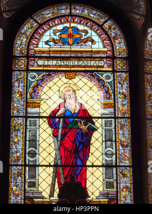 St.-Stephans-Basilika Buntglasfenster, Budapest Stockfoto