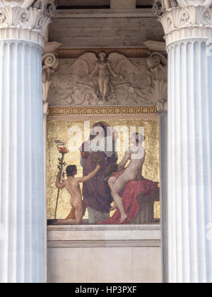 Nationalrat Fassade Mosaik detail Stockfoto