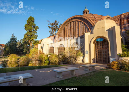 Das Botanische Gebäude in den frühen Morgenstunden. Balboa Park, San Diego, Kalifornien, USA. Stockfoto