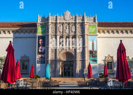 San Diego Museum of Art Gebäude in den frühen Morgenstunden. Balboa Park, San Diego, Kalifornien, USA. Stockfoto