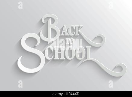Zurück zu Schule Hand Schriftzug Greeting Card typografische Vector Background. Handgemachte Kalligraphie. Einfach auf jedem Hintergrund einfügen Stock Vektor