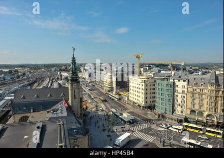 Luxemburg 02.09.2011. Blick auf Luxemburg Bahnhof CFL, Avenue. Stockfoto