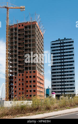 Bau von Hochhäusern, La Coruña, Region Galicien, Spanien, Europa Stockfoto
