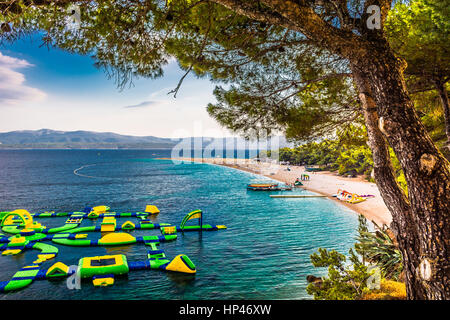 Landschaft in Kroatien, berühmten Strand Zlatni Rat. Stockfoto