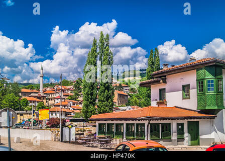 Malerische Aussicht im City Center in Stadt Sarajevo, Bosnien und Herzegowina. Stockfoto