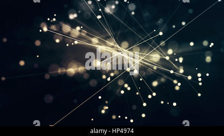 glühende Partikel und Linien abstrakt Hintergrund Stockfoto