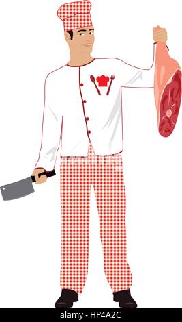 Zubereitung von Fleisch Stock Vektor