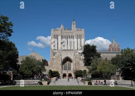 Sterling Memorial Library, Yale University, einer amerikanischen Ivy League Eigenrecherche-Universität in New Haven, Connecticut, USA. Stockfoto