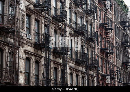 Gebäude auf der unteren Ostseite von Manhattan, NYC Stockfoto