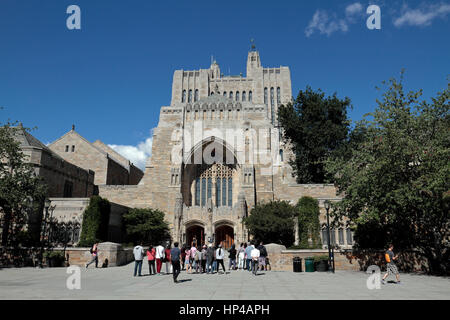 Sterling Memorial Library, Yale University, einer amerikanischen Ivy League Eigenrecherche-Universität in New Haven, Connecticut, USA. Stockfoto