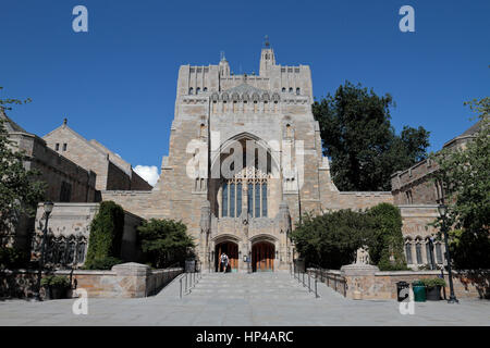 Sterling Memorial Library, Yale University, einer amerikanischen Ivy League Eigenrecherche-Universität in New Haven, Connecticut, USA. Stockfoto