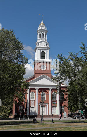 Die Vereinigte Kirche am Grün, Haven-Grün, New Haven, Connecticut, Vereinigte Staaten von Amerika. Stockfoto