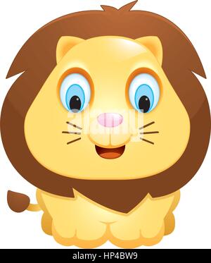 Ein glückliches Cartoon Baby Löwe stehen und Lächeln auf den Lippen. Stock Vektor