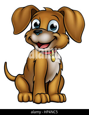 Niedlichen Cartoon Hund Maskottchen Charakter Stockfoto