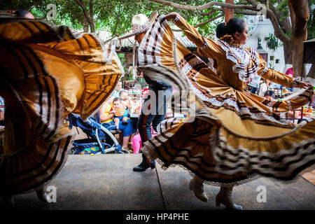 Traditionellen Show in El Abajeño Restaurant, Juarez 131, Tlaquepaque, Guadalajara, Jalisco, Mexiko Stockfoto